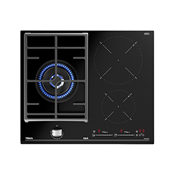 Cocina Mixta con 1 Quemador a Gas y 2 de Inducción Vitrocerámica de 51x60cm Teka