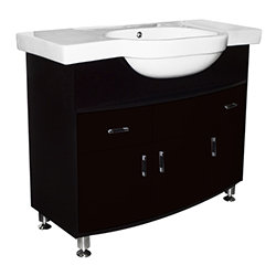 Mueble De Baño Café Con Lavamanos De Sobreponer 100x51cm