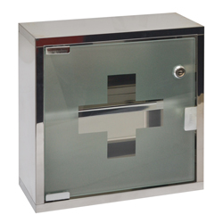 Botiquín de Acero Inoxidable con Vidrio Arenado