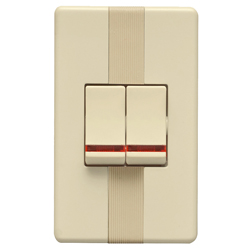 Interruptor Beige Doble con Luz Piloto Argento Lumicino