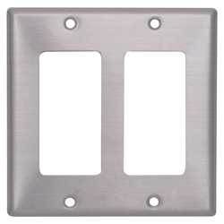 Placa Plástica en Aluminio 2 Módulo C/tornillos Decora