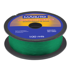Hilo Nylon Verde Maruto Japones en Carrete de 100 mts.