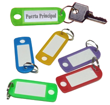 24 fundas de etiquetas para llaves, identificadores de plástico, con varios  colores para identificar tus llaves : Productos de Oficina 