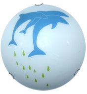 Plafón de vidrio Roclet en Blanco Delfin