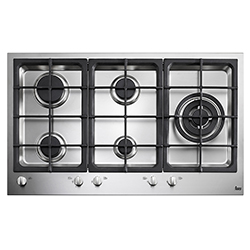 Cocina a Gas con 4 Quemadores + 1 Triple Llama de Acero Inoxidable de 87x52cm  Teka