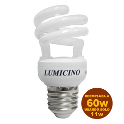 Foco Ahorrador mini Espiral 11w E-27 Lumicino 