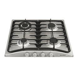 Cocina a Gas con 3 Quemadores + 1 Triple Llama de Acero Inoxidable de 58x50cm  Mastermaid 