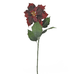 Flor Navideña Poinsetia Roja Oscura 