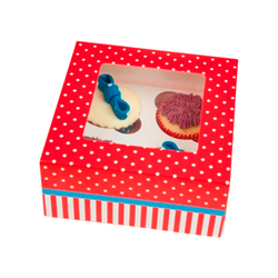 Caja Hip Hip Horray para 4 Cupcake en Set de 2 Piezas Daisy Darcy