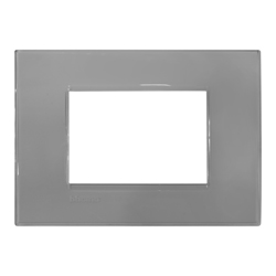 Placa 3 Huecos Gris Hielo Rectangular Sin Soporte Bticino