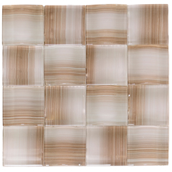 Mosaico de Cristal Trenzas Beige Café  24.8x24.8cm