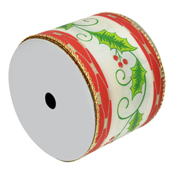 Cinta Navideña Hojas Verdes  10yds