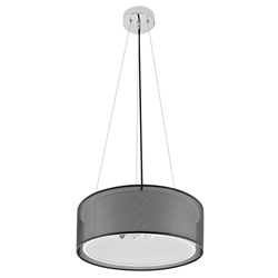 Lámpara Colgante con Pantalla Negro con Blanco con 3 Boquillas
