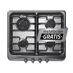 Cocina a Gas con 4 Quemadores Acero Inoxidable de 60X51cm Indurama