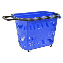 Cesto Plástico Azul con Garrucha