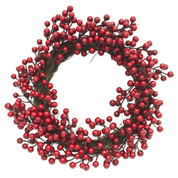 Corona Navideña  Cerezos Rojos  40cm