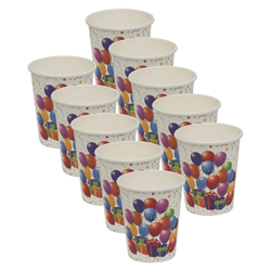 Vasos de Papel Balloons 9oz 10 Unidades