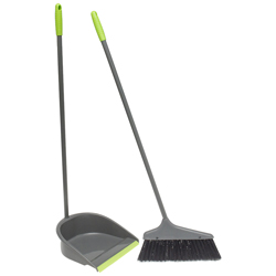 Recogedor con Escoba Gris Verde Home Basic