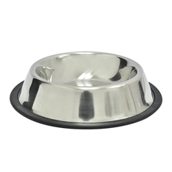 Plato para Mascotas de Acero Inoxidable con Base de Caucho