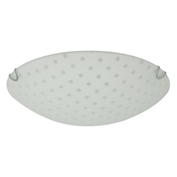Plafón de Vidrio  Circular Arenado y Cuadros 60w