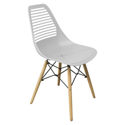Silla Orb con Patas de Madera Blanca