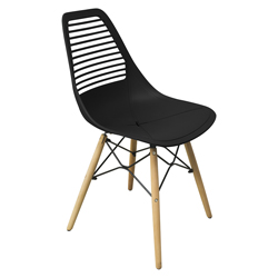 Silla Orb con Patas de Madera Negra