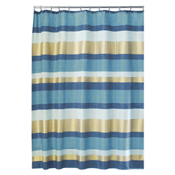 Cortina para Baño Painted Azul Dorado Interdesign