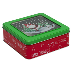 Caja de Lata con Diseño Navideño