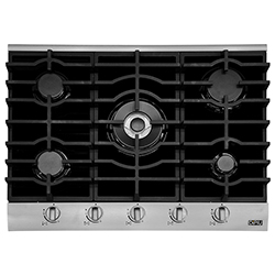 Cocina a Gas con 4 Quemadores +1 Triple Corona Vitrocerámica de 68x51cm Dipiu