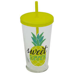 Vaso de Vidrio con Sorbete Piña Summer