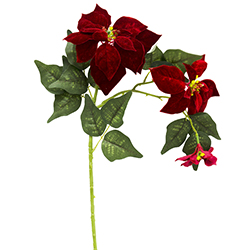 Rama Navideña Ponsetia Roja 3 Flores
