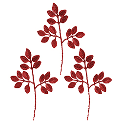 Ramas Escarchadas Rojo Set de 3 Piezas