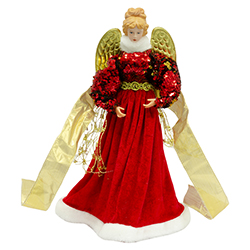 Punta de Árbol Angel Rojo Oro 40cm