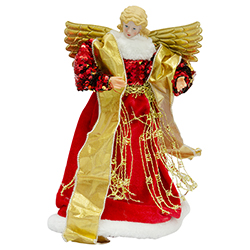Punta de Árbol Angel Rojo Oro 30cm