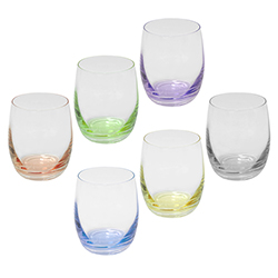 Vasos de Cristal Rainbow 6 Piezas Bohemia