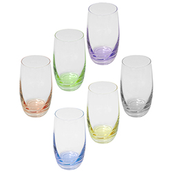 Vasos de Cristal Rainbow 350ml 6 Piezas Bohemia 