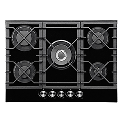 Cocina a Gas con 4 Quemadores + 1 Triple Llama de Vitrocerámica 70x51cm Mastermaid