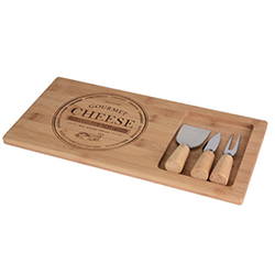 Tabla de Picar Bamboo con Cuchillos