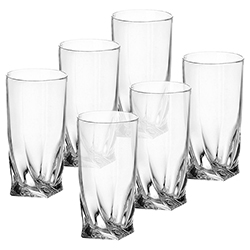 Vasos  de Cristal Quadro 6 Piezas Bohemia