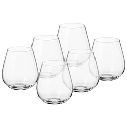 Vasos de Cristal Columba Bajo 6 Piezas Bohemia