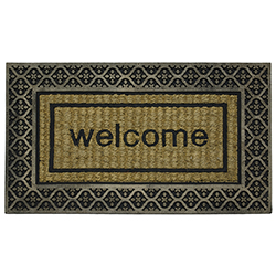 Alfombra de Caucho Welcome Dorada 45x75cm
