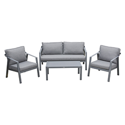 Mueble de Patio Rosehill Gris 4 Piezas