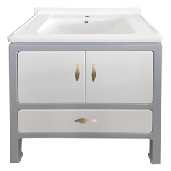 Mueble Blanco Gris con Lavamanos 80x48cm