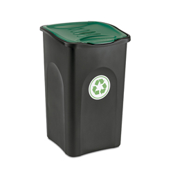 Tacho Ecogreen 50 Litros Negro Verde Stefanplast