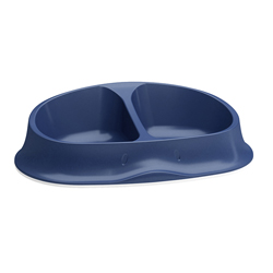 Plato Azul Doble para Mascota Stefanplast