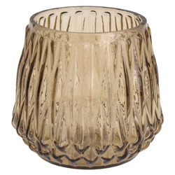 Porta Velas de Cristal Ambar