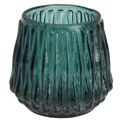 Porta Velas de Cristal Teal