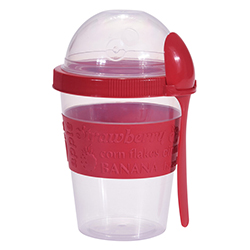 Vaso con Cuchara para Yogurt 600ml