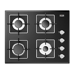 Cocina Onyx  a Gas con 4 Quemadores  62x51cm Vitrocerámica Dipiu