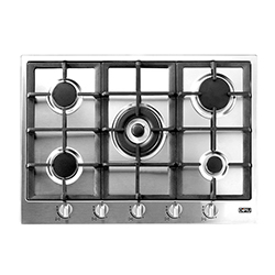 Cocina a Gas 4 Quemadores + 1 Triple Corona 73x51cm Acero Inoxidable Dipiu